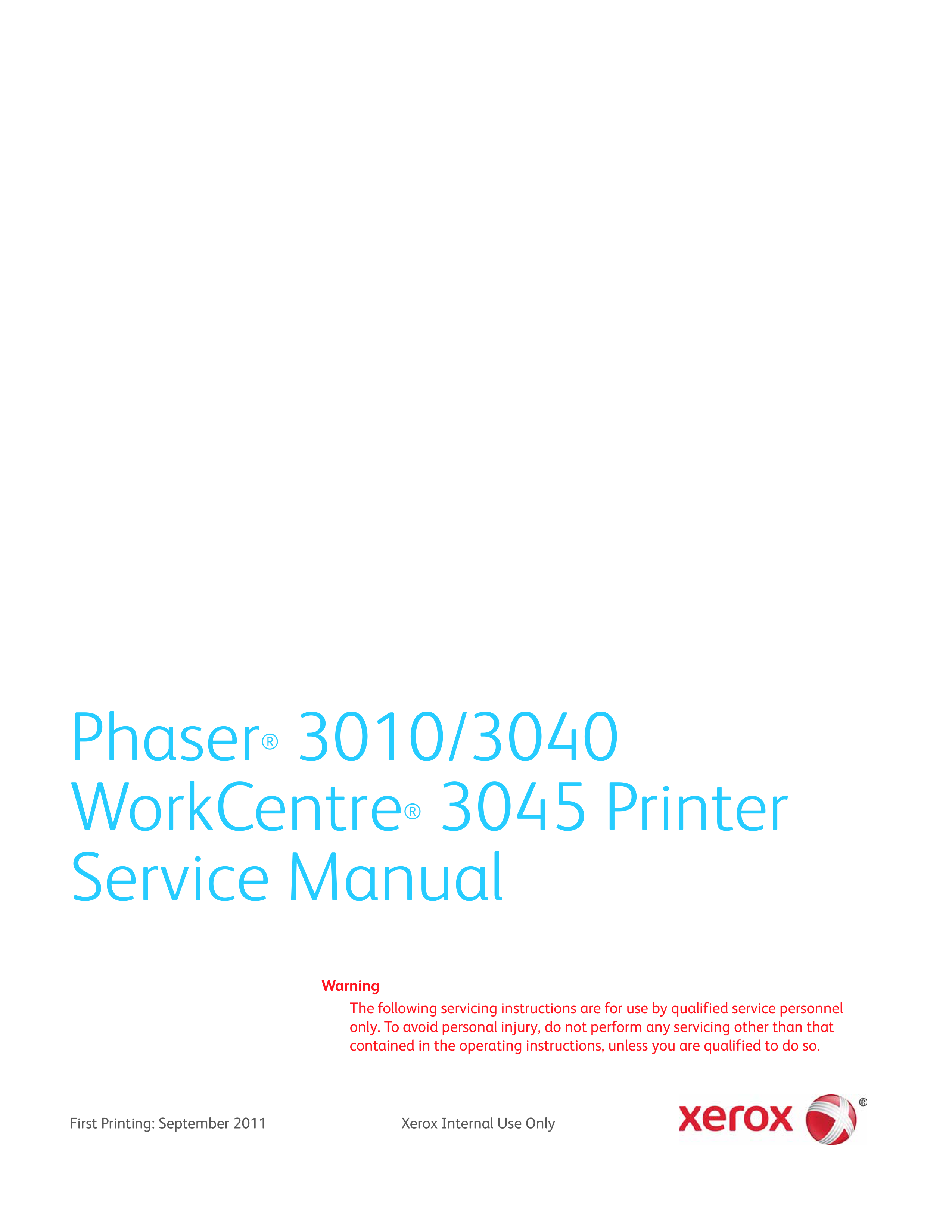 1859施乐维 Xerox WC 3010 3040 3045英文维修手册